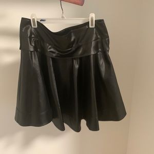 Black faux leather skirt